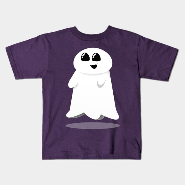 Cute Little Ghost Floating - A Ghostly Cutie Kids T-Shirt by PandLCreations